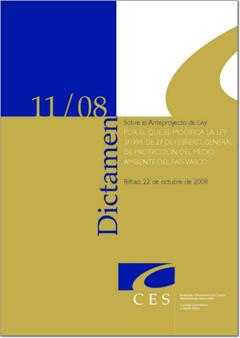 Dictamen 11/08 sobre el Anteproyecto de Ley por el que se modifica la Ley 3/1998, de 27 de febrero, General de Protección del Medio Ambiente del País Vasco